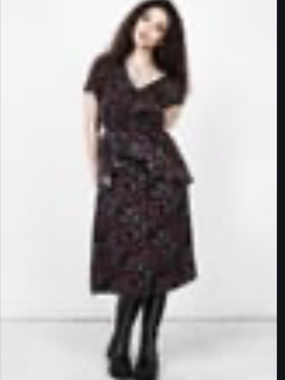 Disturbia ROSE TEARS FRILL PEPLUM MIDI DRESS UK8/US4/EU36